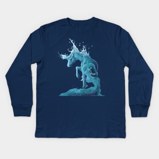 Water Unicorn Kids Long Sleeve T-Shirt